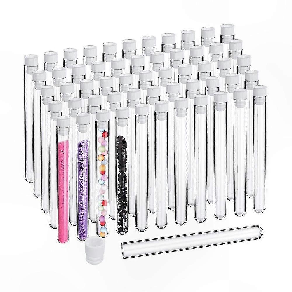 100 Pack 25ml Transparent Lab Tubes with Caps 16x150mm for Scientific Experiments and Analysis