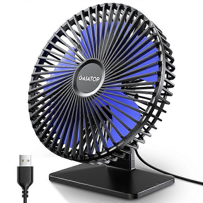 Gaiatop Usb Desk Fan 90 Rotation Adjustment Portable Cooling Fan 4 Speed Ultra Quiet Powerful Mini Table Fans For Home Office