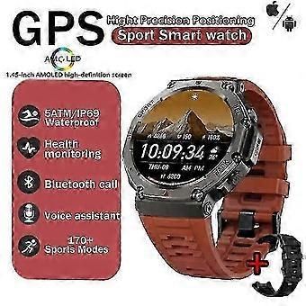 Waterproof GPS Smart Watch for Men with Voice Assistant & Wireless Call for Android & IOS Compatibility - Outdoor Sports Activity Tracker
