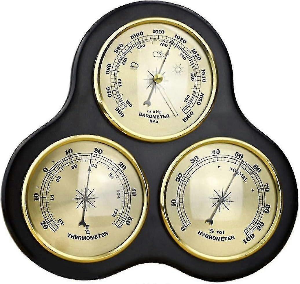 3-i-1 väderstation - Barometer Termometer Hygrometer, Väggmonterad Utomhusbarometer