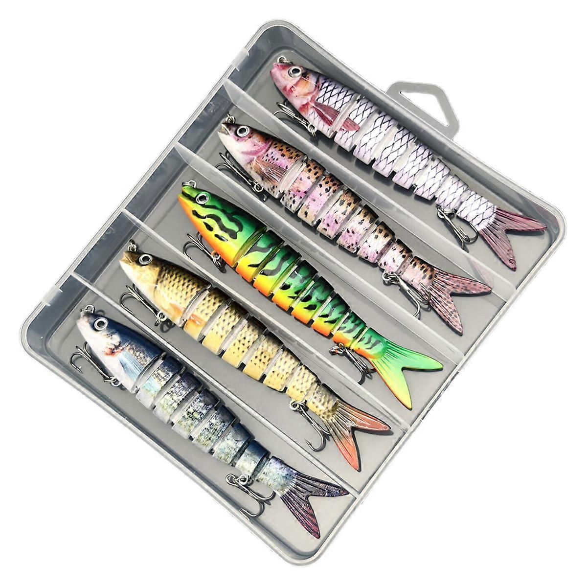 5pcs Multi Jointed Artificial Bait Slow Sinking Fishing Bait
