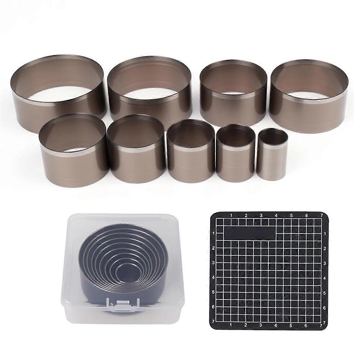 9 PCS Leather Circle Cutter Tool Set, Hole Punch Tool,15 20 25 30 35 40 45 50 55mm, High Carbon Steel Round Cutting Dies