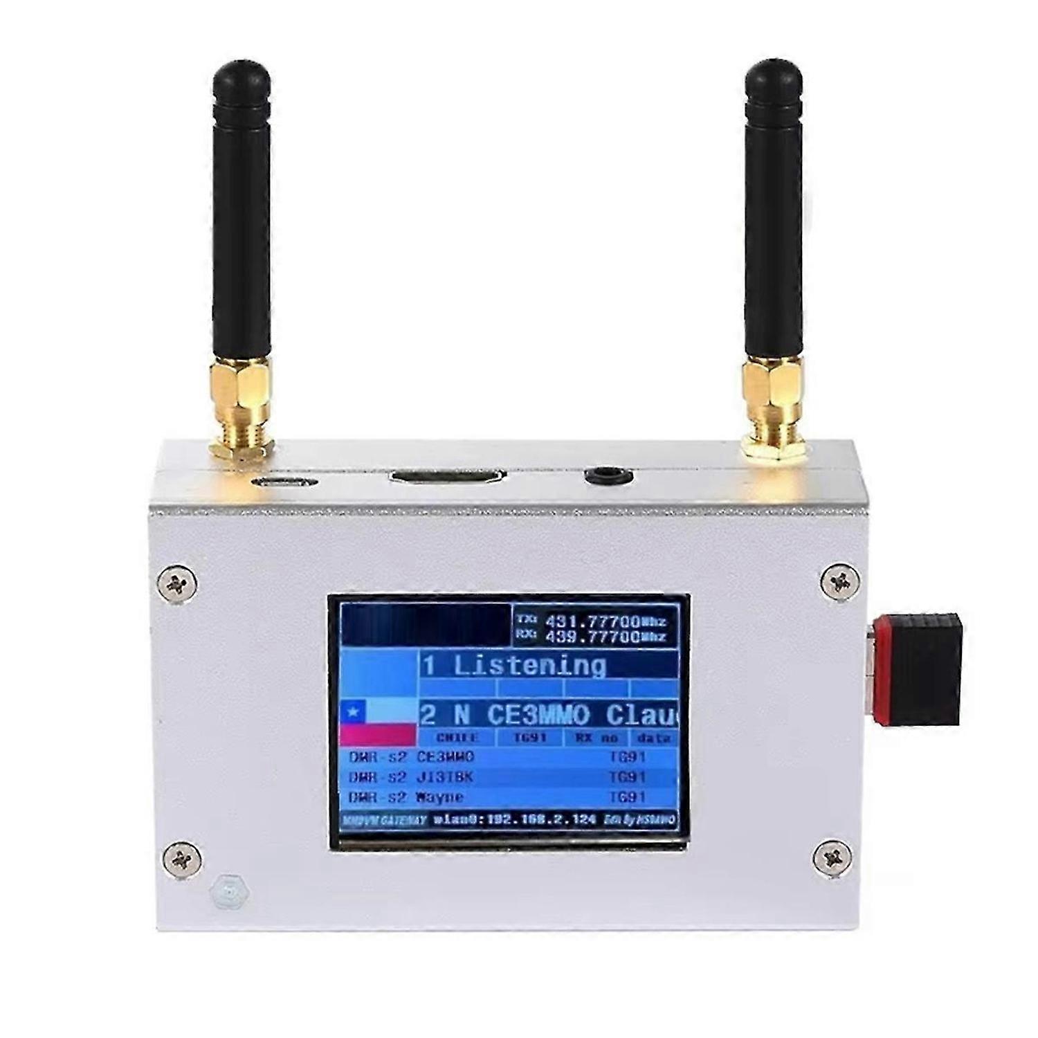Duplex MMDVM Hotspot W/ Aluminum Alloy Shell Color Display Screen Supporting for C4FM/DMR/DSTAR P25 with Raspberry Pi1B+