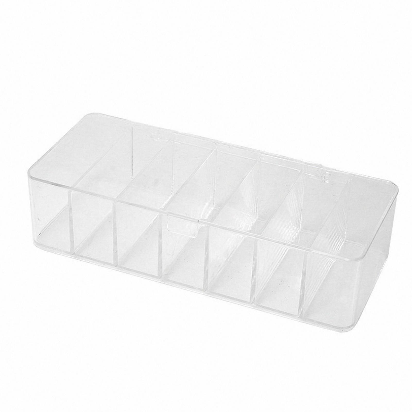 Clear Plastic Cable Organizer Box with 8 Compartments for Electronics Accessories Storage