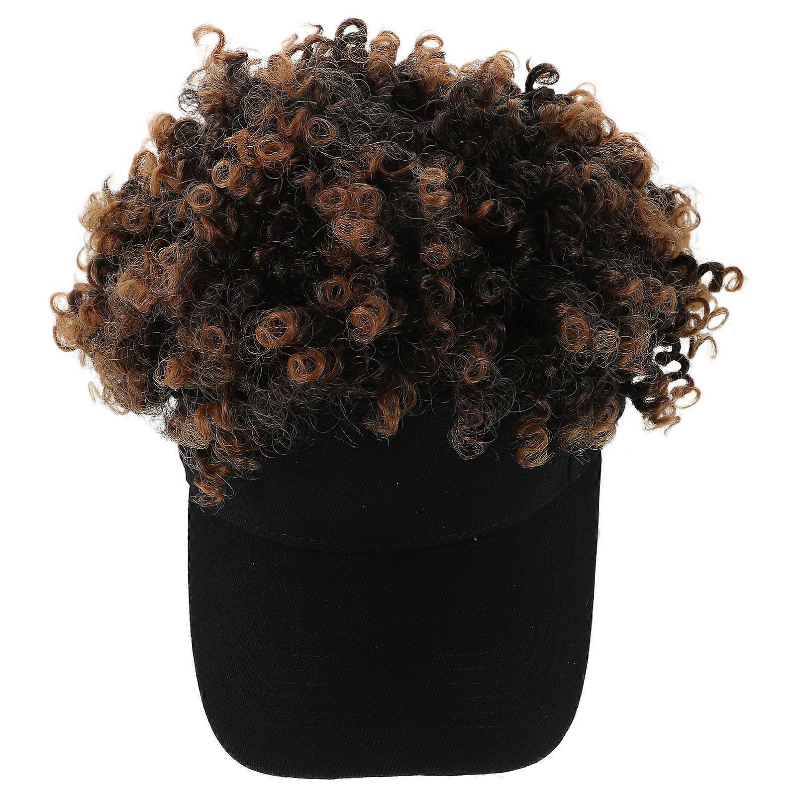 Realistic Wigs Hat Afro Curly Hat Wig for Decoration 2Pcs