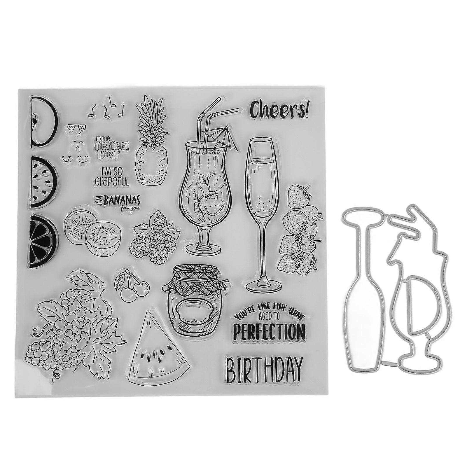 Clear Stamp Kit Unique Shape Decorative Transparent Template Embossing Cutting Die Set for DIY Scrapbook Crafts