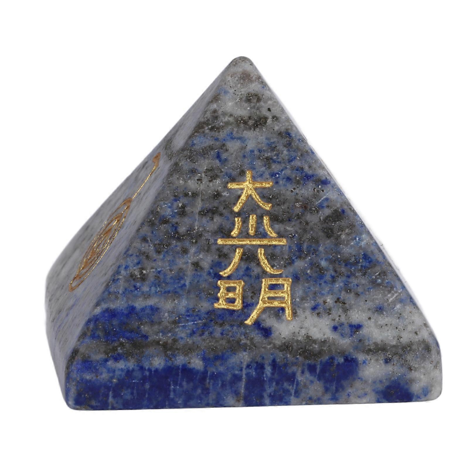 Pyramide Générateur d'Énergie Attirer la Richesse Prospérité Libérer la Négativité Pyramide de Cristal pour Bureau Chambre Voiture Lazurite