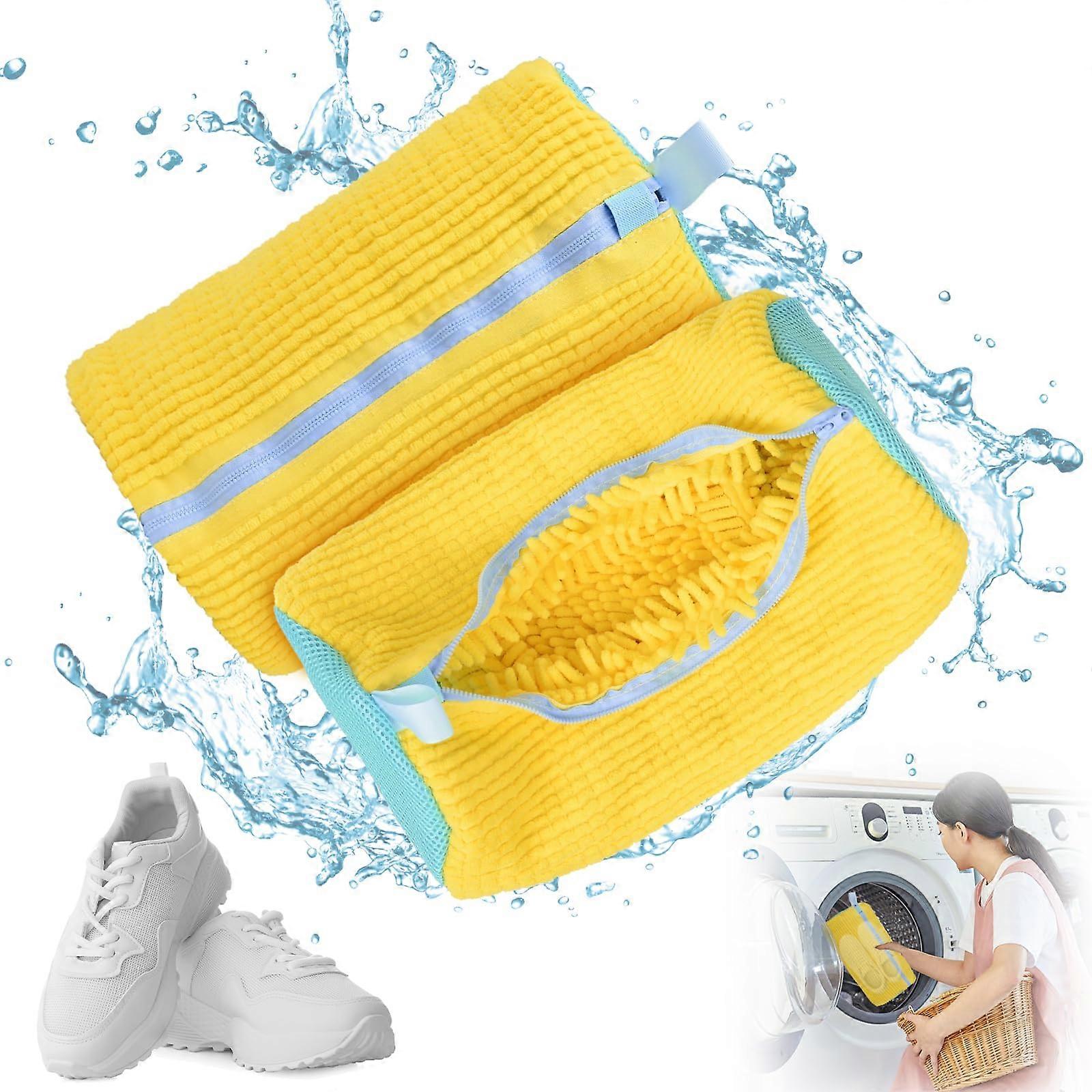 Shoe Washing Machine Bag Pack Of 2 Trainer Cleaning Bag With Zipper Reusable Laundry Bag For Sneakers Running Shoes