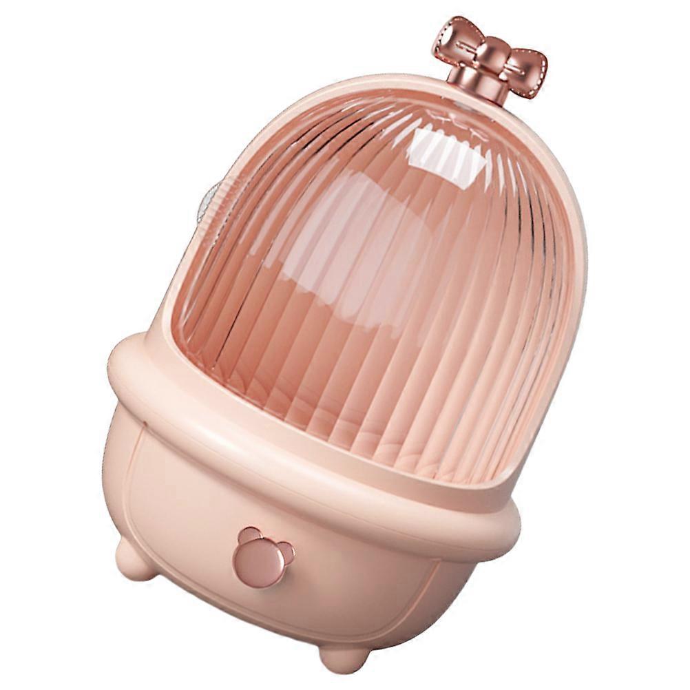 Square Makeup Organizer Storage Case To Protect Cosmetics With Efficient Structure For Home Use In Pink Color 1Pack
