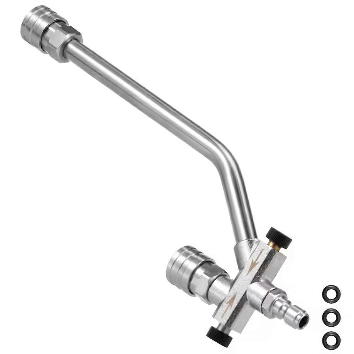 1/4inch Foam Cannon Dual Connector Stainless Steel 4000 PSI High Pressure Dual Head Foam Sprayer Go