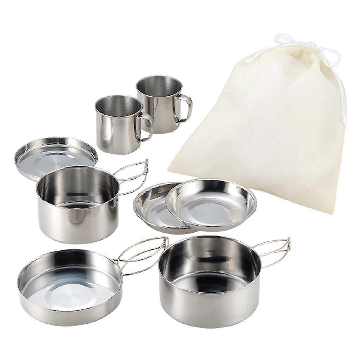 Outdoor Camping Cookware Multi-Function Stainless Steel Camping Pot 1Set
