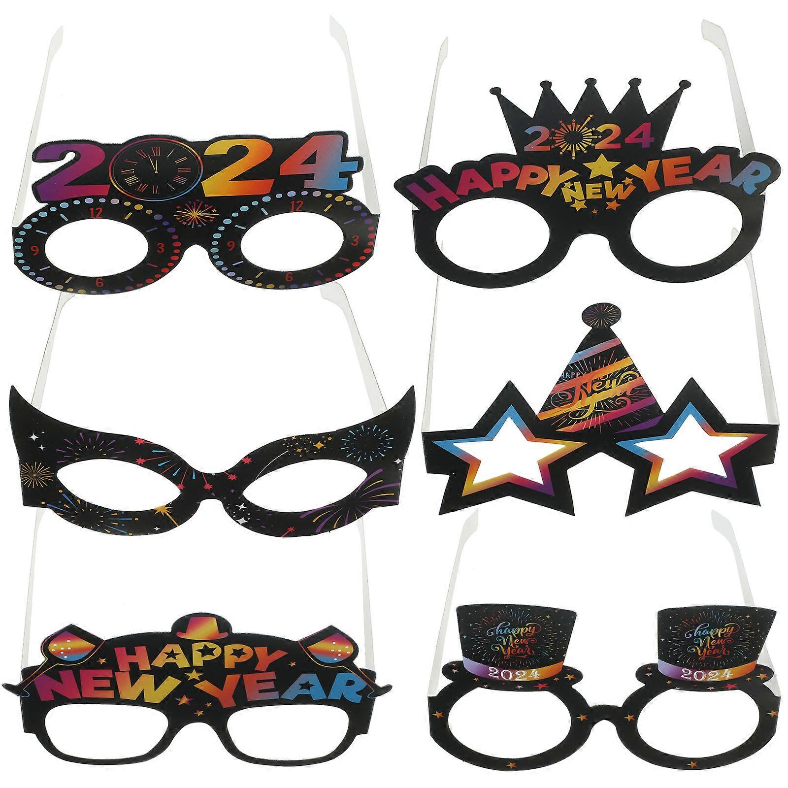 2024 Happy New Year Glasses for Decor 12Pcs Paper Party Glasses
