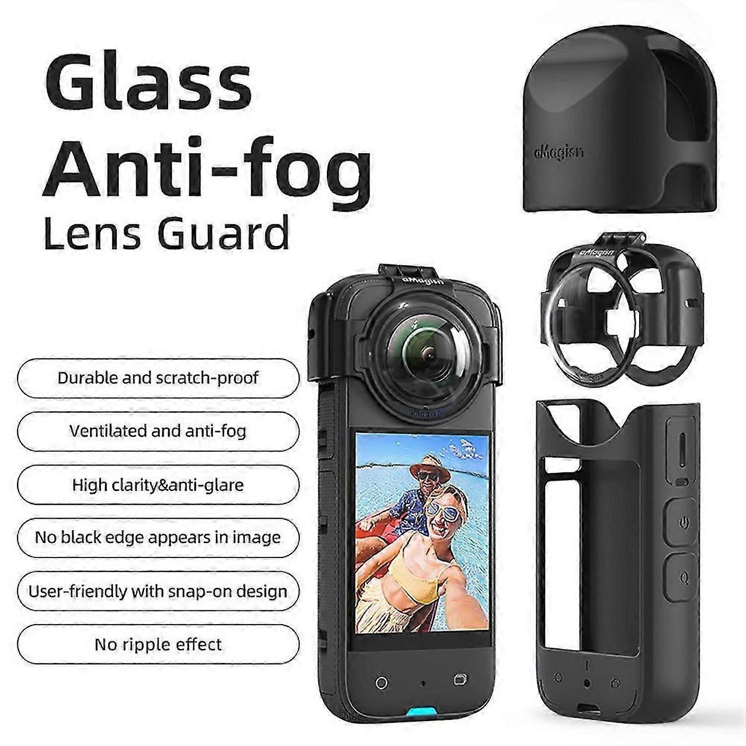 AMAGISN Anti-Fog Snap-on Lens Guard Protective Case for Insta360 X3