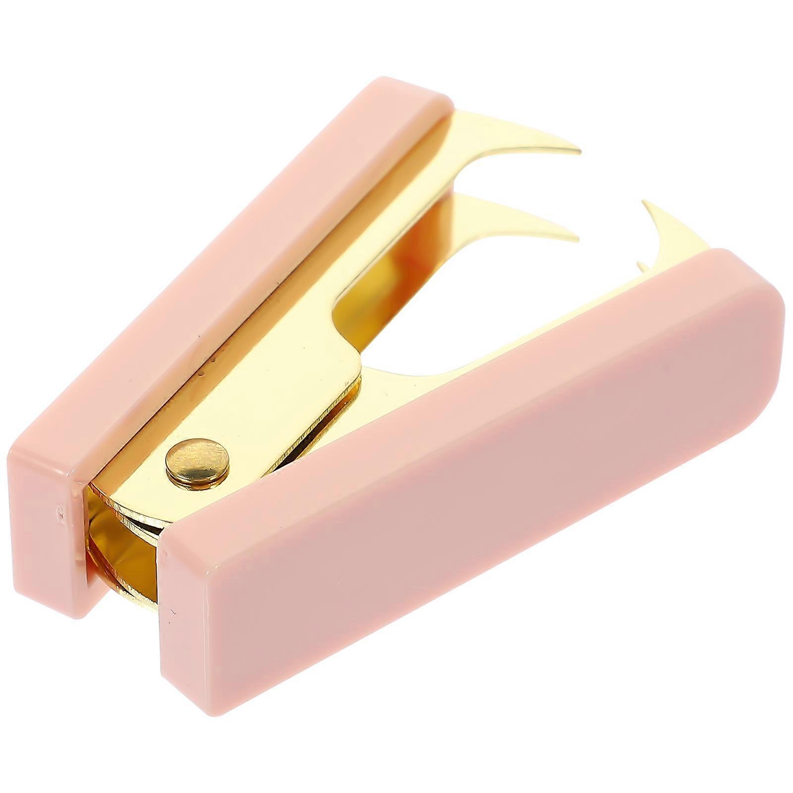 Stapler Remover Tool Compact Design for Office Supply and Desk Use Abs Pink Color with Lightweight Function 1Pcs
