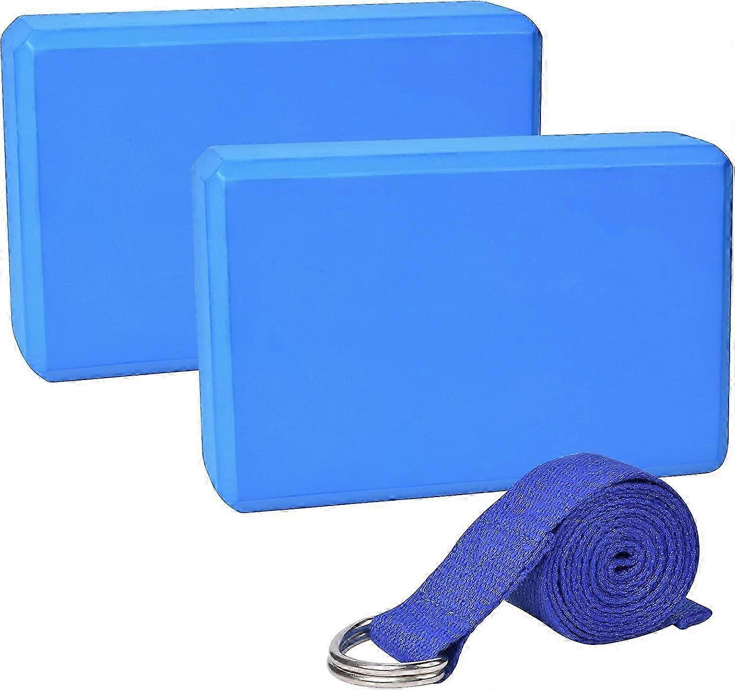 EVA Foam Yoga Blocks and Strap Set for Yoga and Pilates Practice
