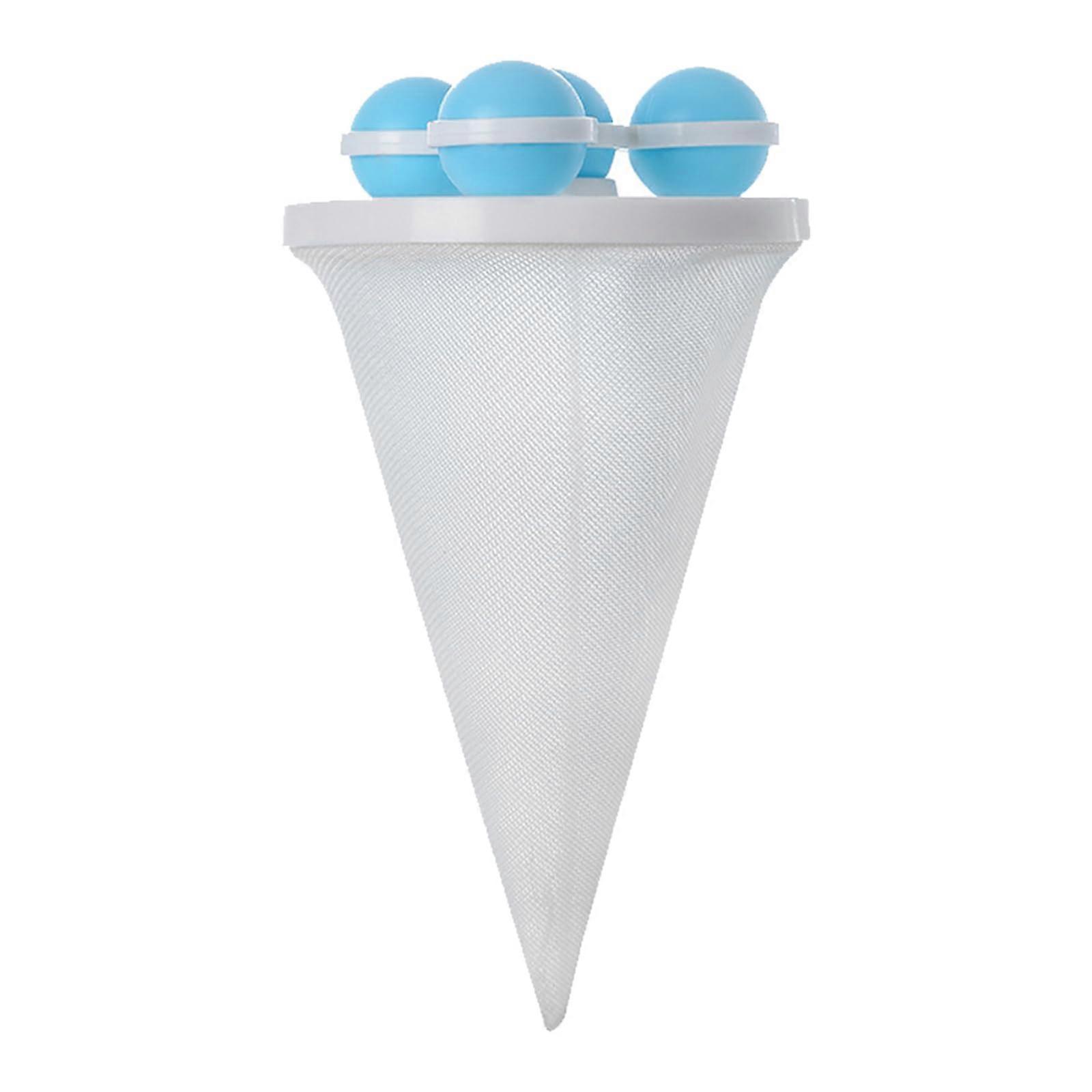 Nylon Laundry Filter Bag For Pet Hair And Lint Removal Washing Machine Floating Catcher Universal Mesh Net Design Blue Ref: 8343