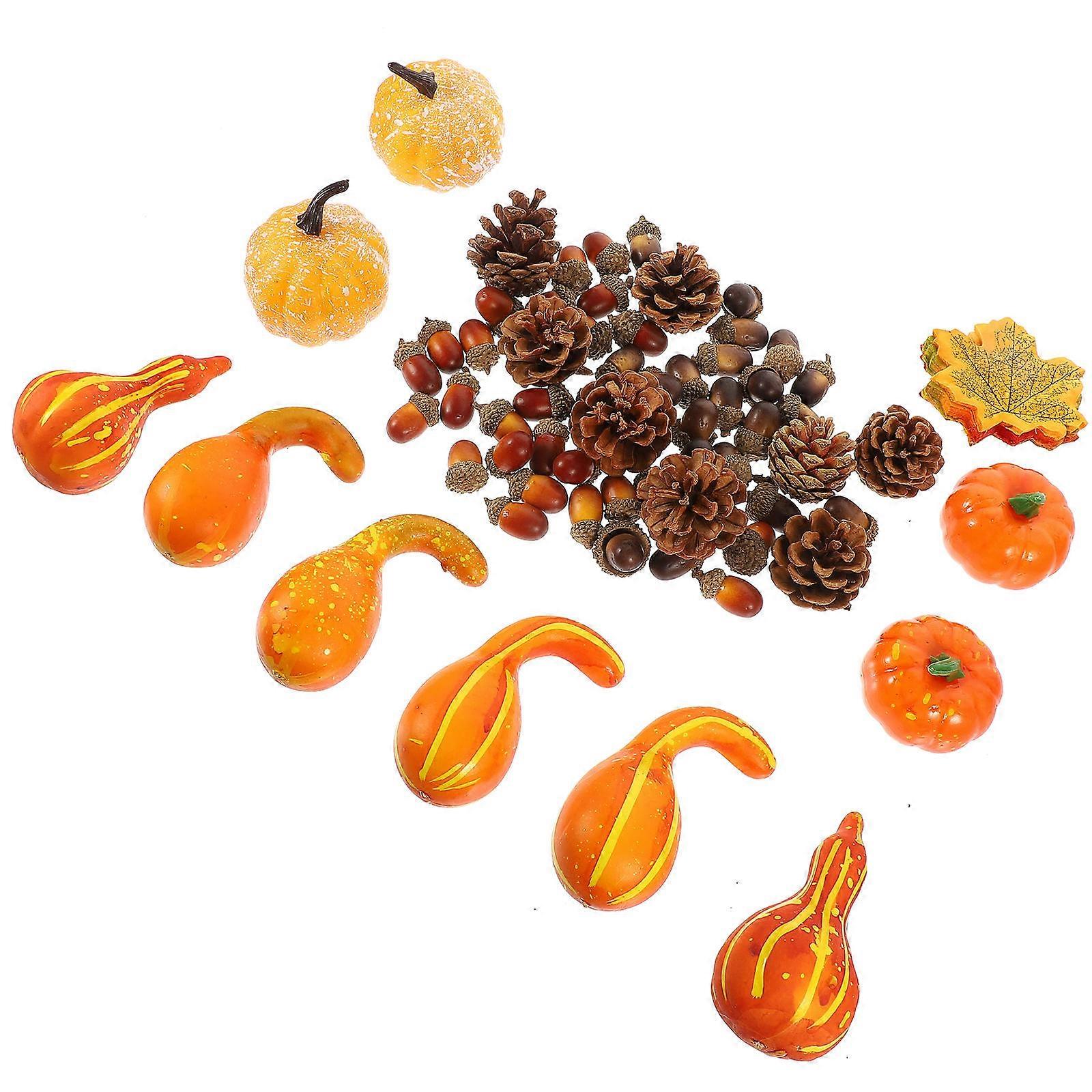 Pumpkin Model Autumn Decoration for Halloween Party 5Sets Foam Artificial