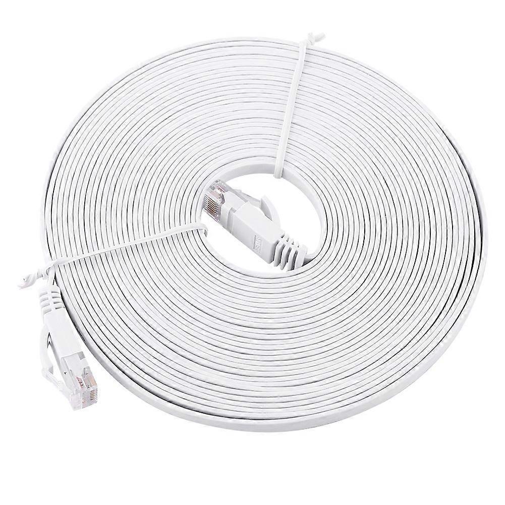 RJ45 CAT6 Ethernet Network Flat LAN Cable UTP Patch Router Cables 1000M White 8meters