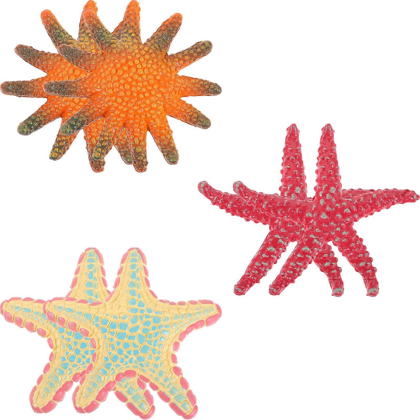 Sea Star Sculpture PVC Toy for Display 12Pcs Realistic Assorted Colors
