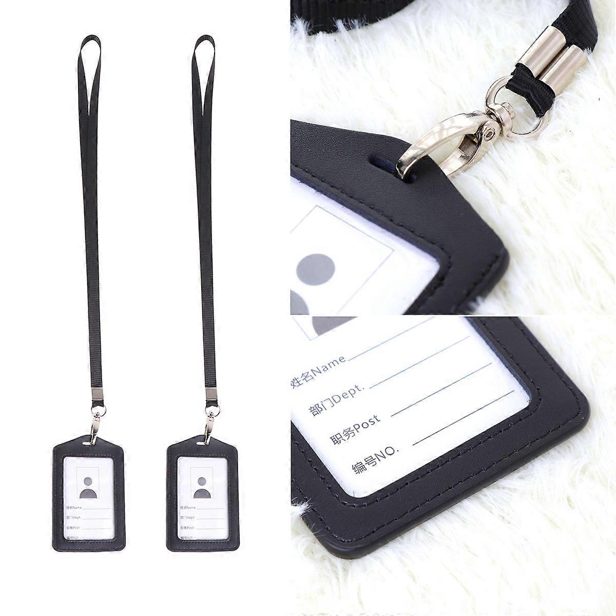 Id Holder Transparent Double-Faced Badge Holders for Card Protection 6Pcs