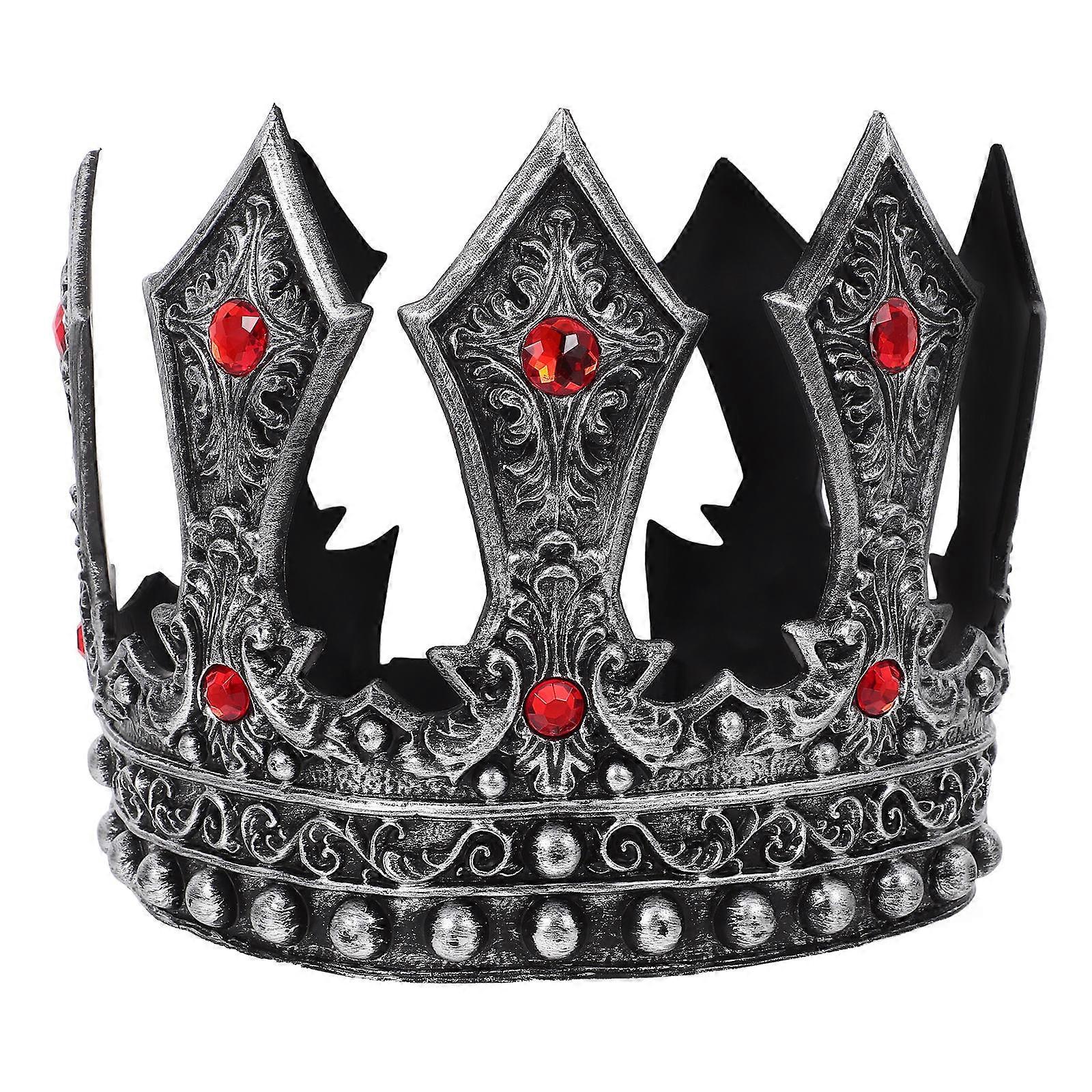 Royal Crown for Boys King Crown for Men Medieval Party 2Pcs Silver
