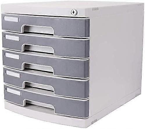 File Cabinet With Confidentiality, Large Capacity, 4Drawer, Silver Metal Office Furniture, Desktop Bookshelves