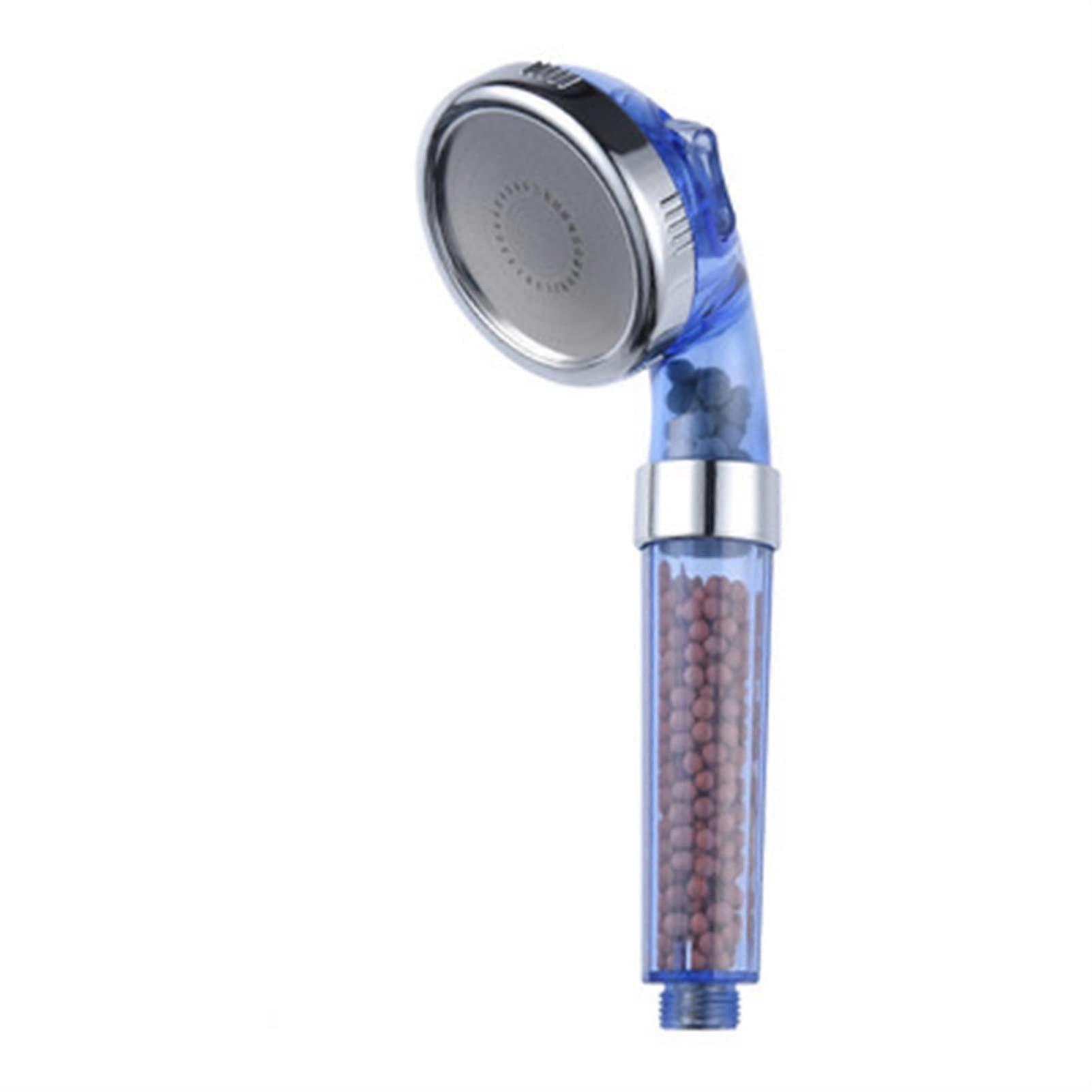 Bath Shower Head 3Mode Adjustable Shower Head Pressure WaterSaving Bathroom Filter Spa Nozzle Blue