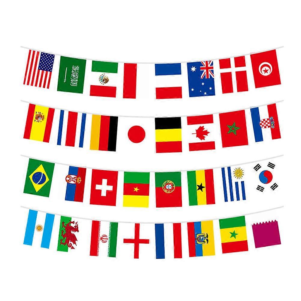 International Flags Banner Decoration For Party Sports Event Classroom Perfect For 4 Sets Multi Color 21.00X14.00CM and 8.25X5.50Inches