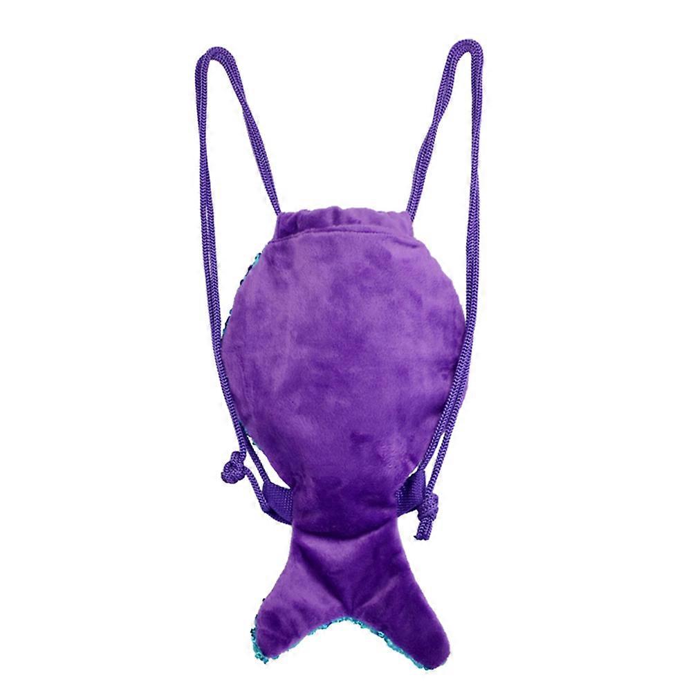Mermaid Tail Shape Drawstring Backpack for Storage 3Pcs Sequin Multipurpose Bags