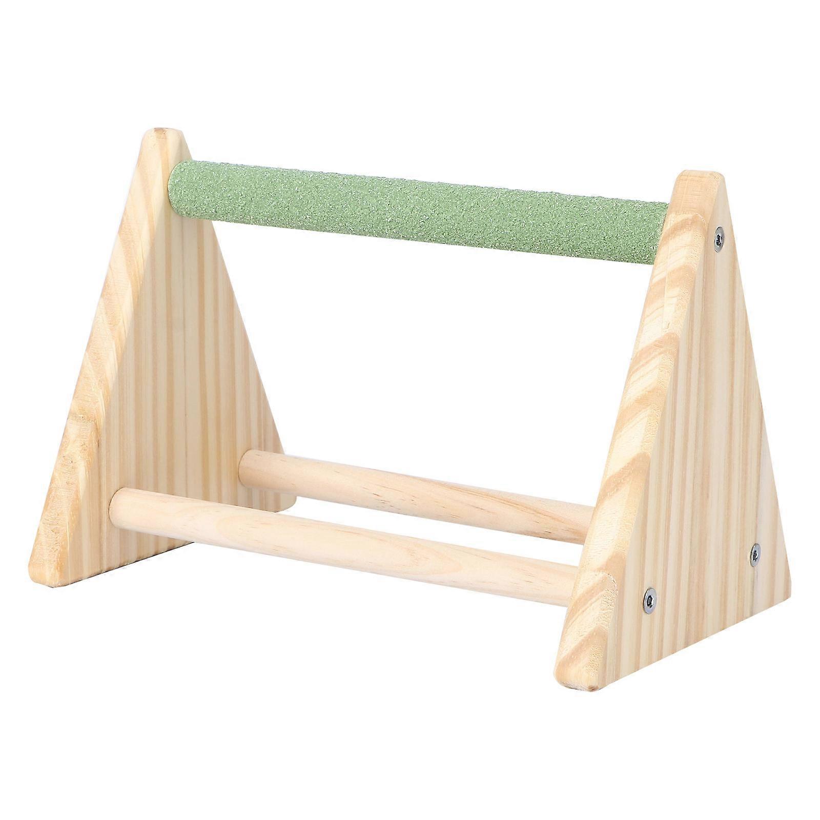 Pet Training Wood Stand Parrot Activity Toy for 2Pcs Assorted Color