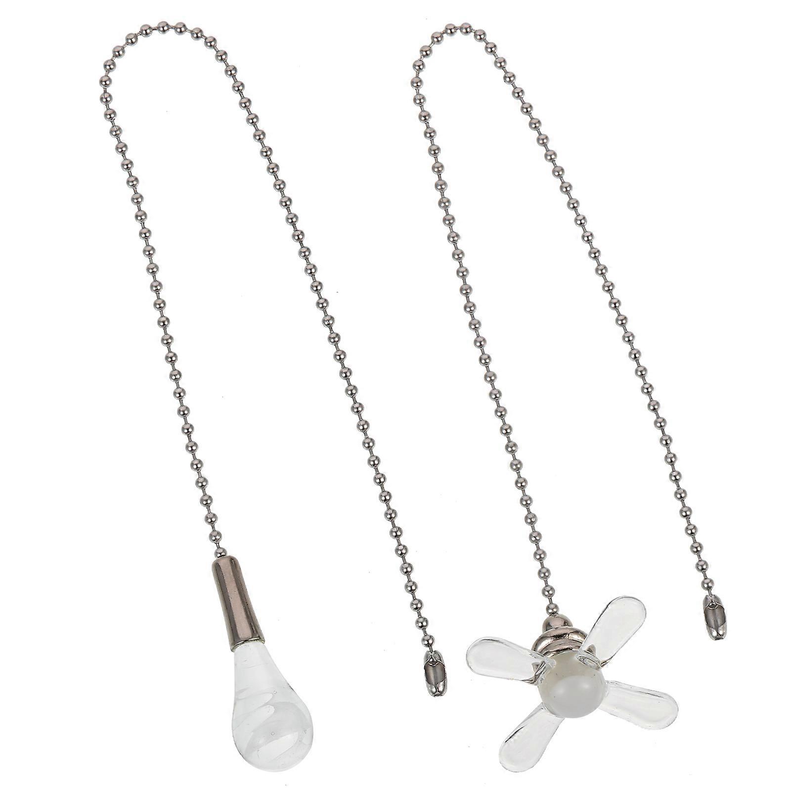 Chain Extension For Ceiling Fan Pull Light Fixtures Decorative Design 2Pcs Transparent Glass Iron