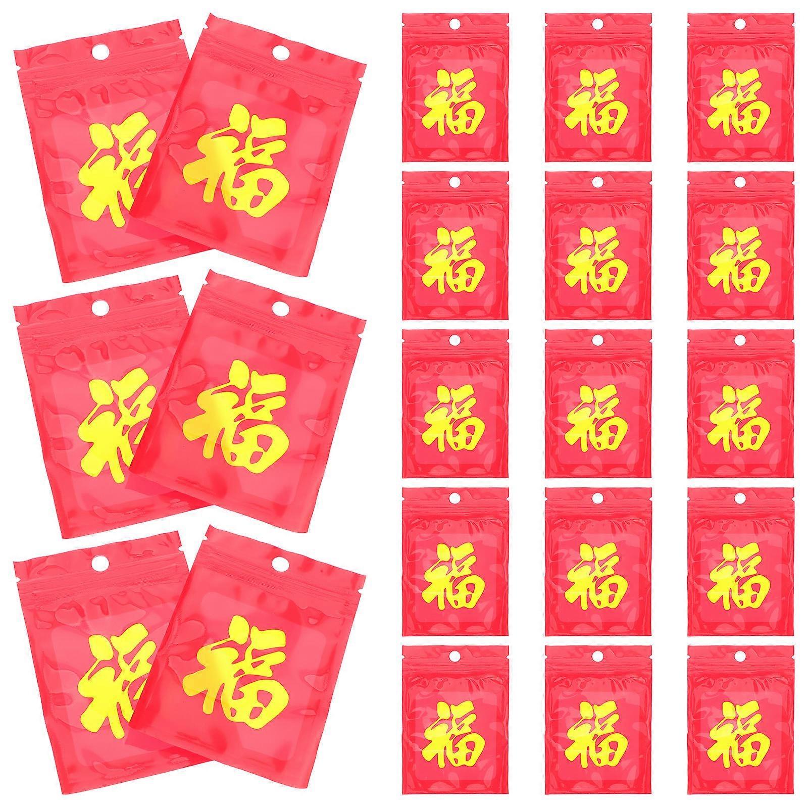 Multifunctional Use Stand Up Pouch Red Packaging Solution for Decorative Element 100Pcs