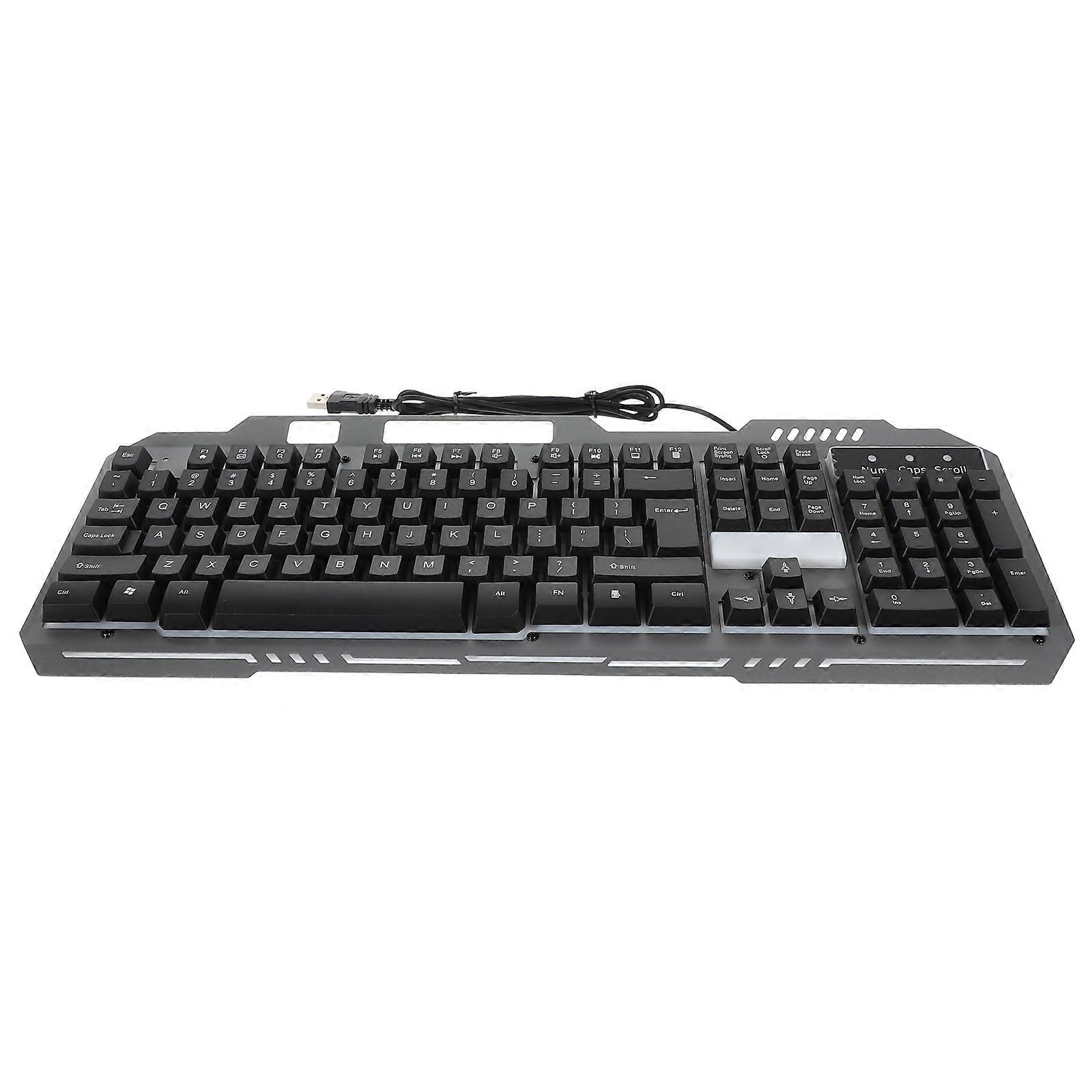 Gaming Keyboard Black Streamlined Design Waterproof Function for PC Users Office Work 1Pack