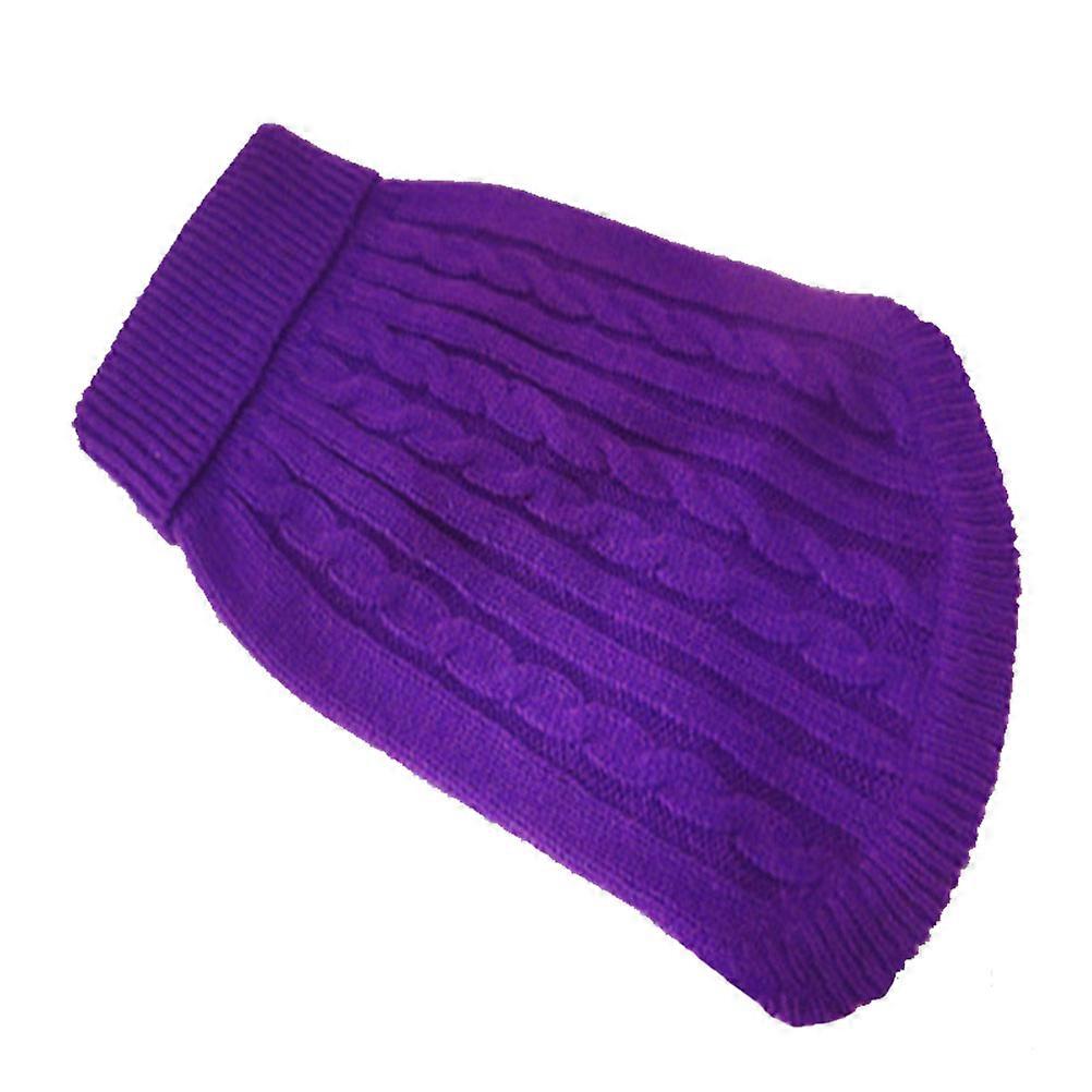 Pet Sweater Purple for Winter Use with 2Pcs Stylish Solid Color Dog Clothes