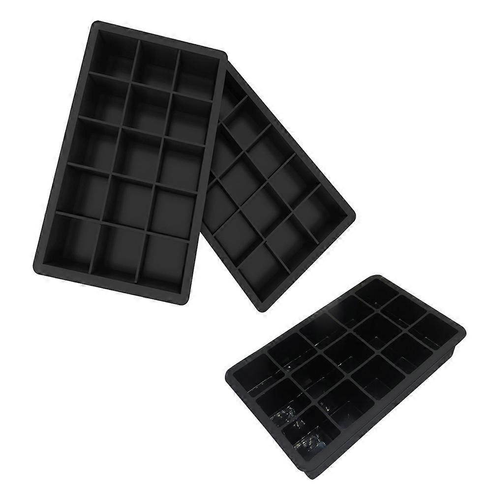 Ice Cube Trays Silicone Molds for Kitchen Use 4Pcs Black Square