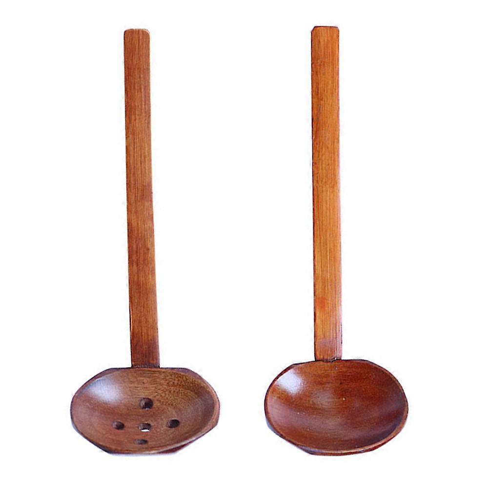 Kitchen Spoon Reusable Wood Spoon for Food Serving 4Pcs