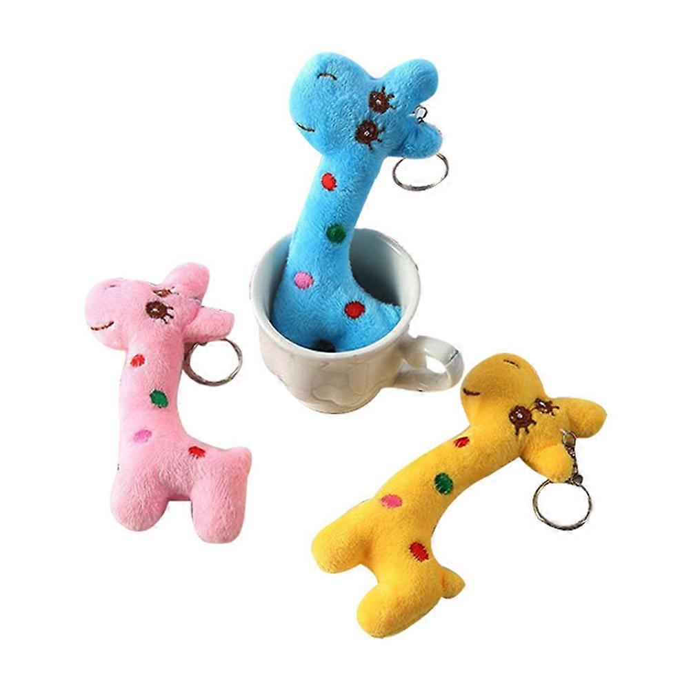 Plush Animal Keychain Mini Giraffe Toys for Decoration 6Pcs Assorted Color