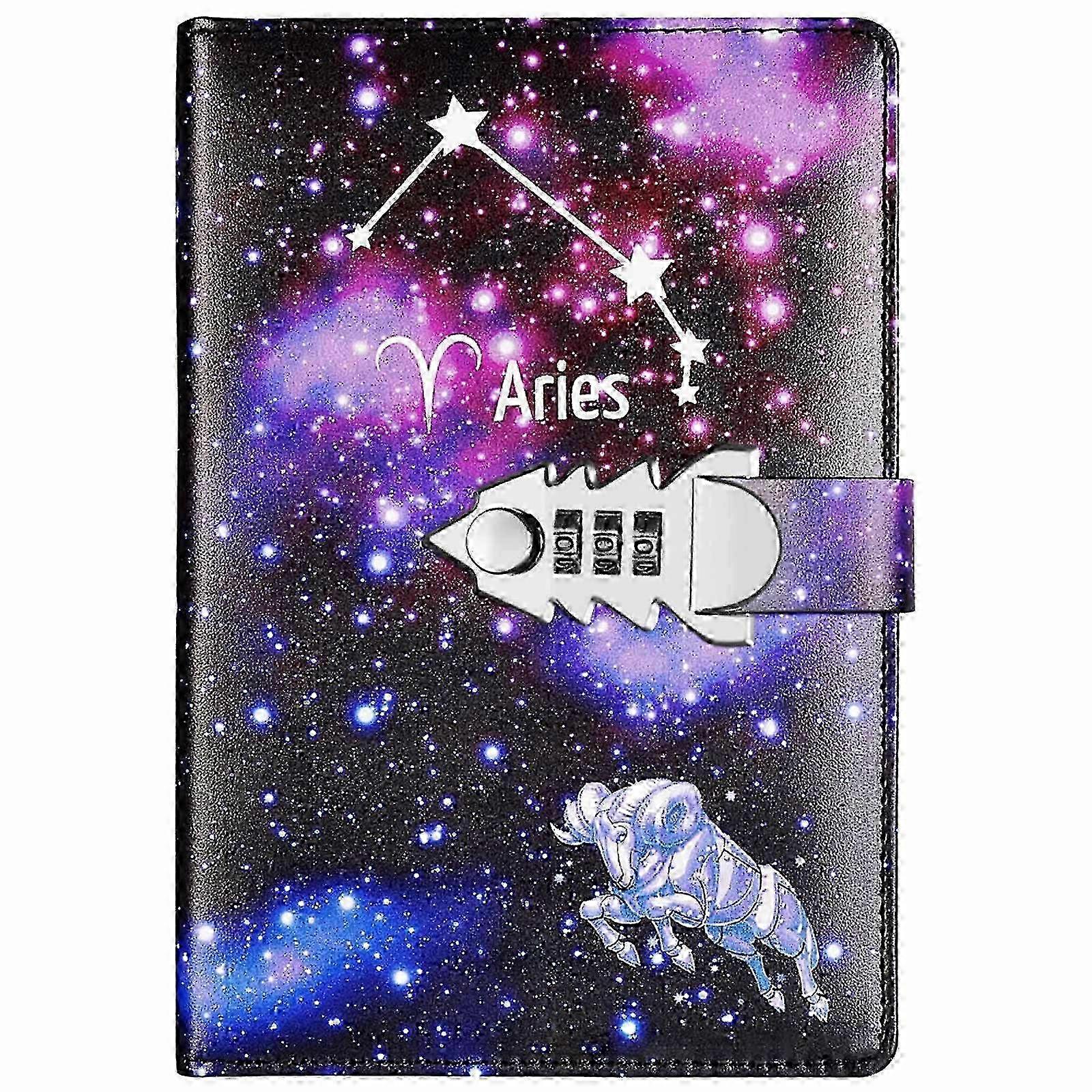 Digital Password Lock Notebook A5 PU Leather Diary Locking Journal Writing Notebook Lock Writing Pad for Women and Girls