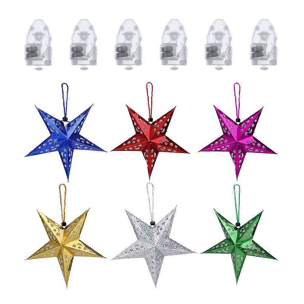 Christmas Ornament Pentagram Hanging Light for Decoration 2Sets Lamp
