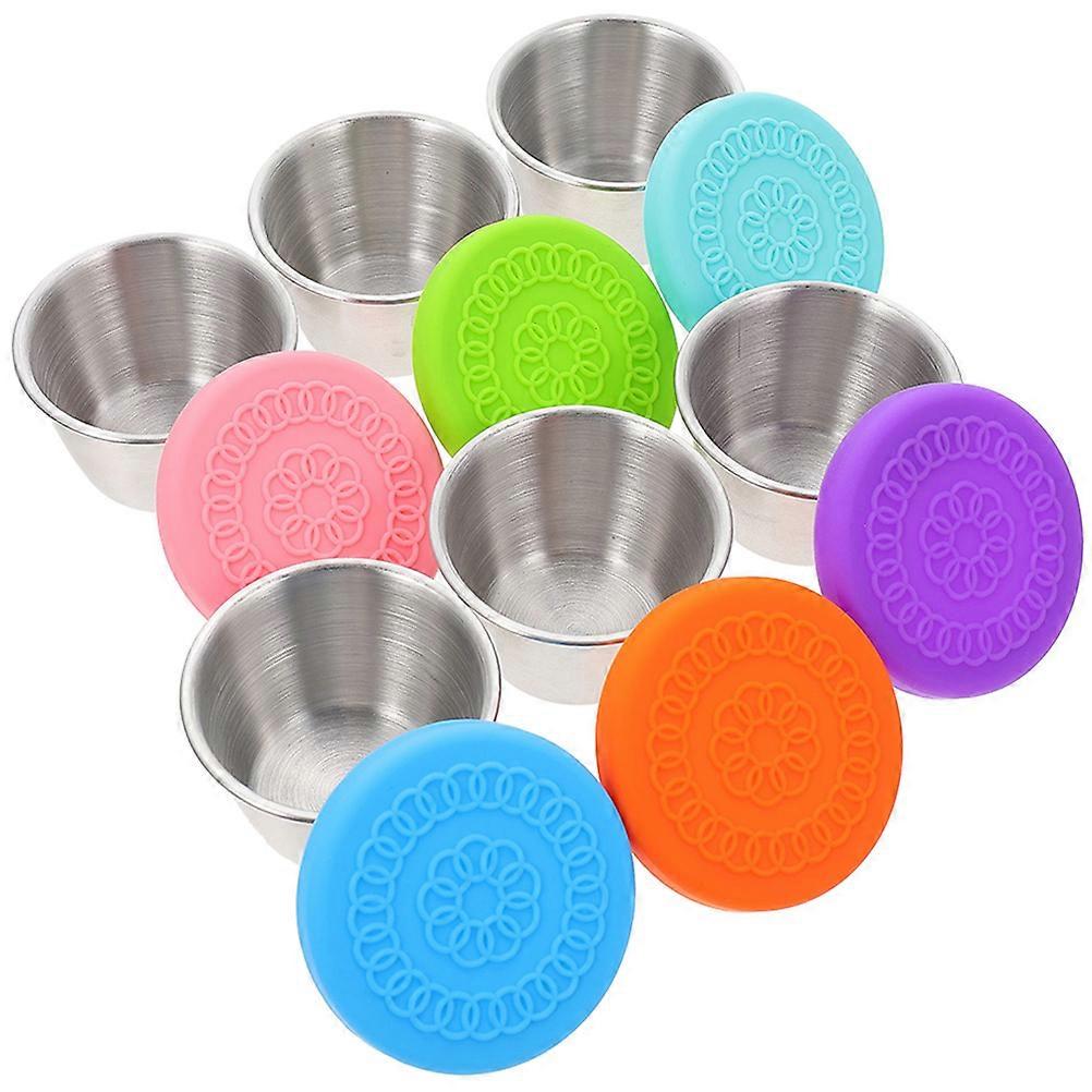 Salad Dressing Container Metal Condiment Cups with Lids for Kitchen 30Pcs