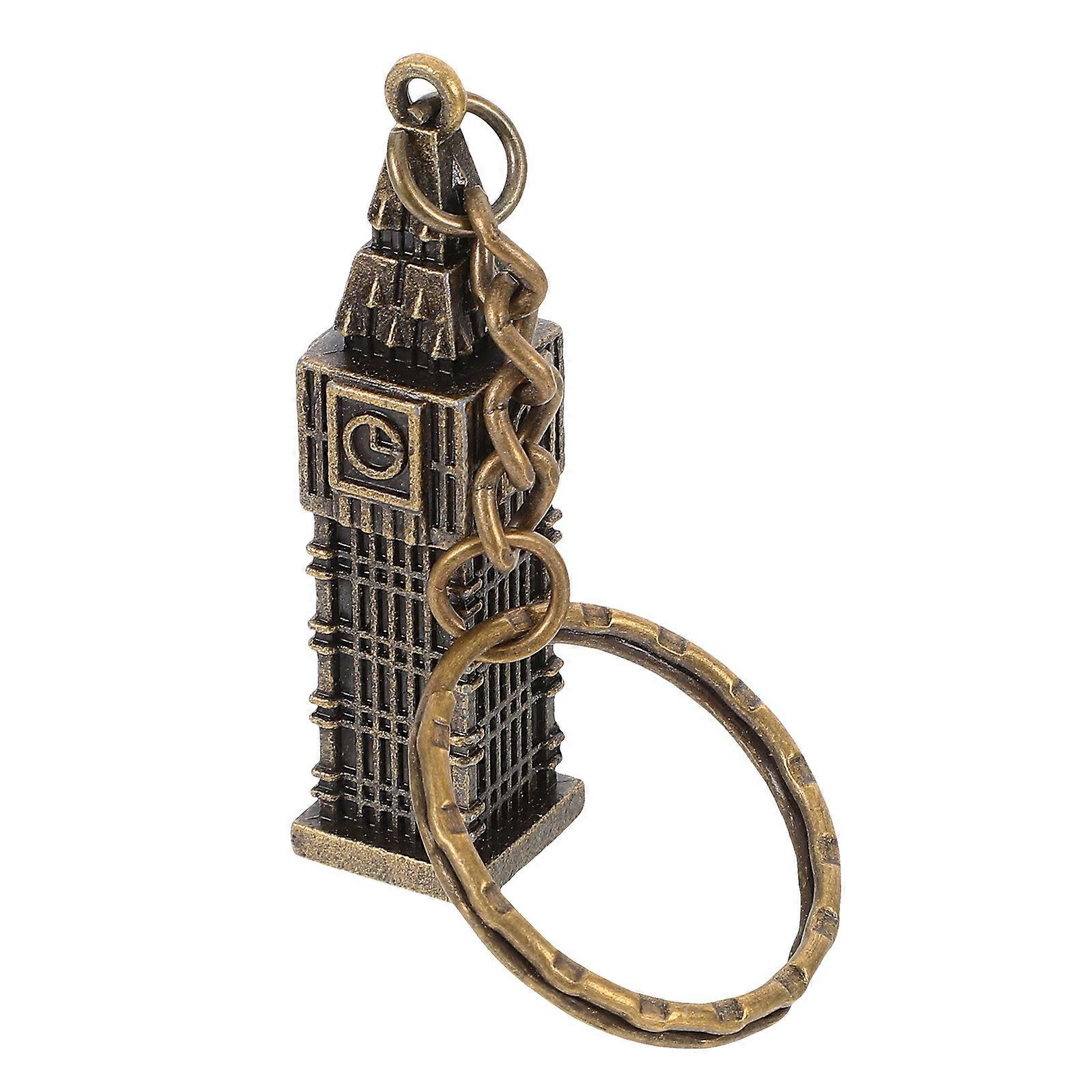 3Pcs Metal Big Building Model Keychain for Car Keys Travel Souvenir