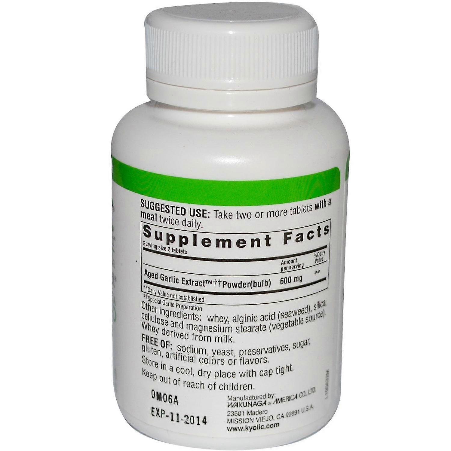 Kyolic, Aged Garlic Extract, Cardiovascular, Formula 100, 200 Tablets