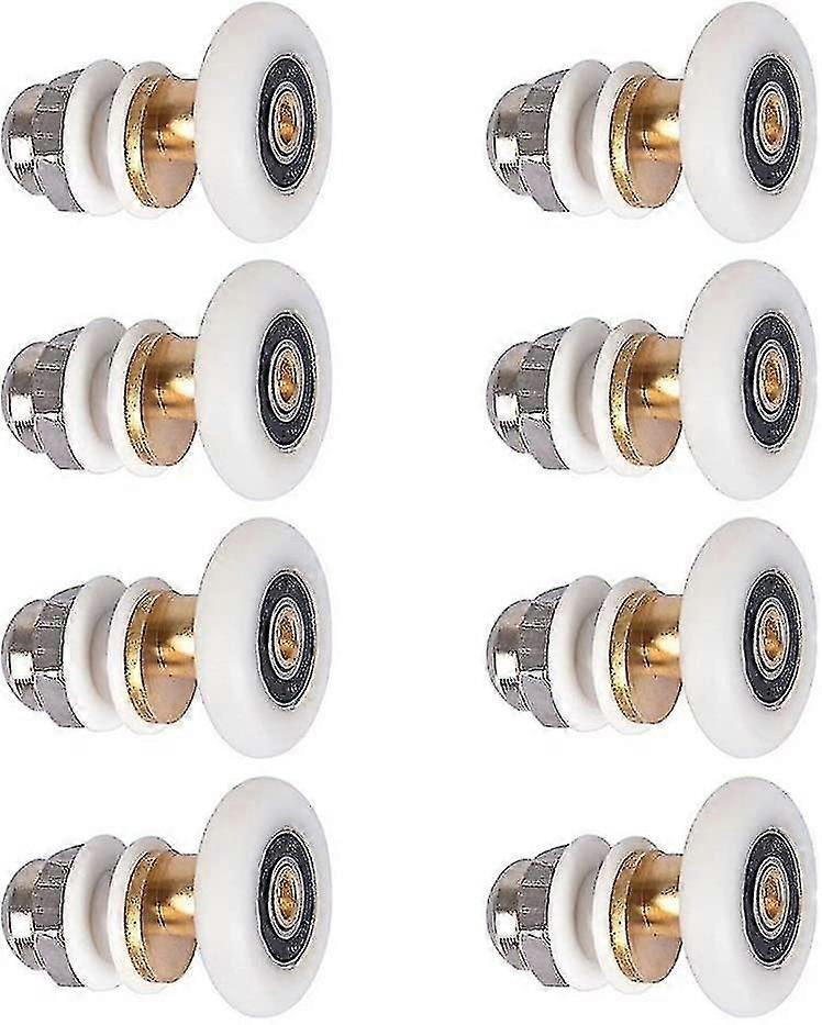 8 قطع باب الدش - عجلة عجلة الأسطوانة لباب الدش انزلاق بكرات الباب الأسطوانة عجلة متوافقة 27mm