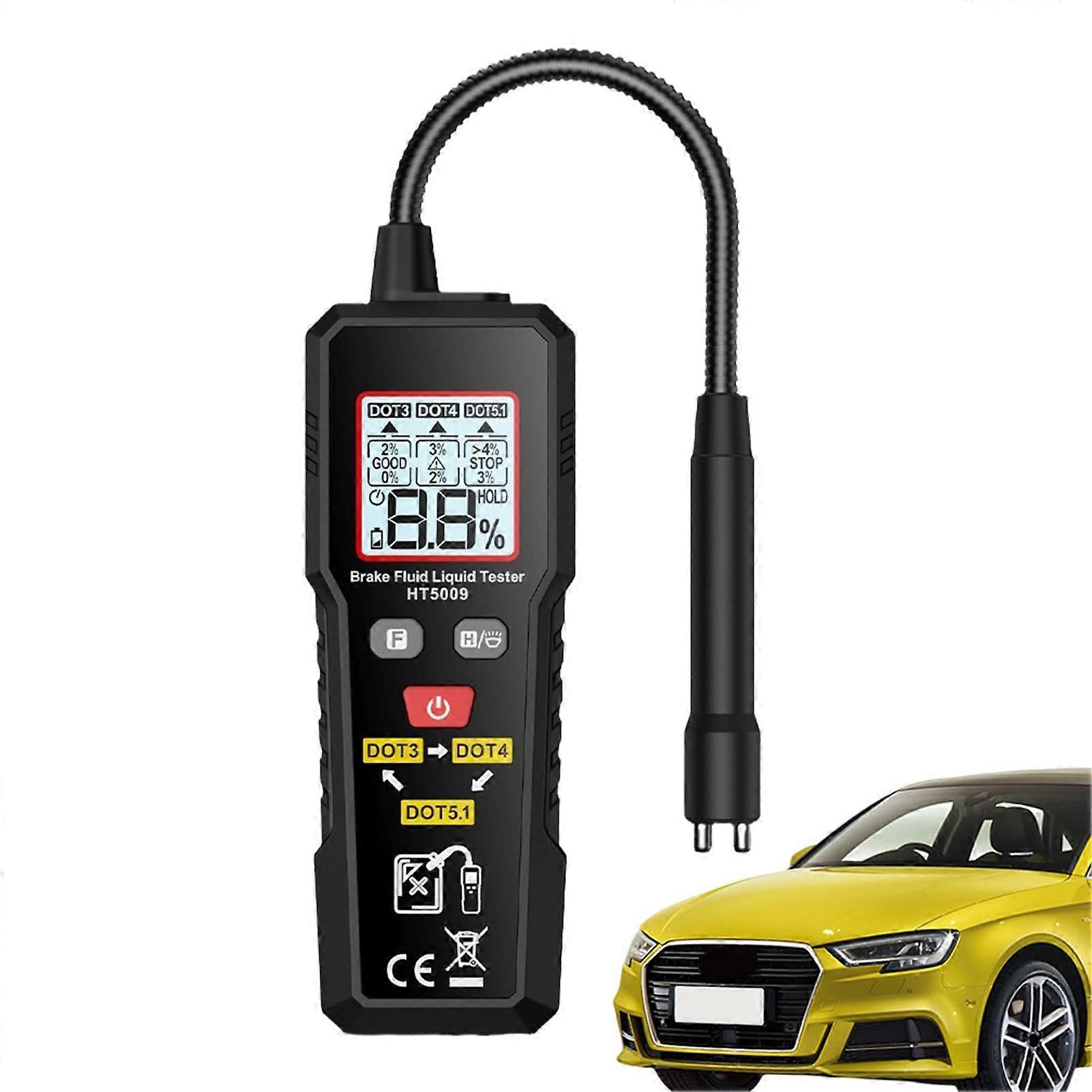 Brake Fluid Moisture Tester Automotive Fluid Detector With Flexible Probe For Car And Truck Hydraulic Moisture Analyzer