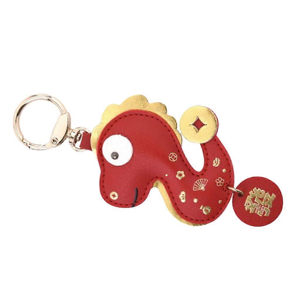 Snake Keychain Chinese Style Key Ring for Fortune 5Pcs Red Alloy Design