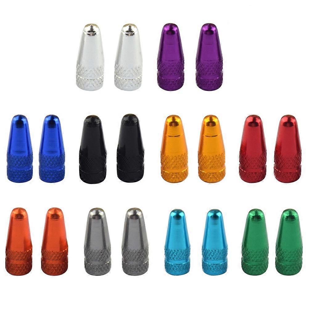 20Pcs French Style Bike Tire Valve Caps Dust Covers Designed For Daily Use Assorted Color Made From Anodized Aluminum Alloy