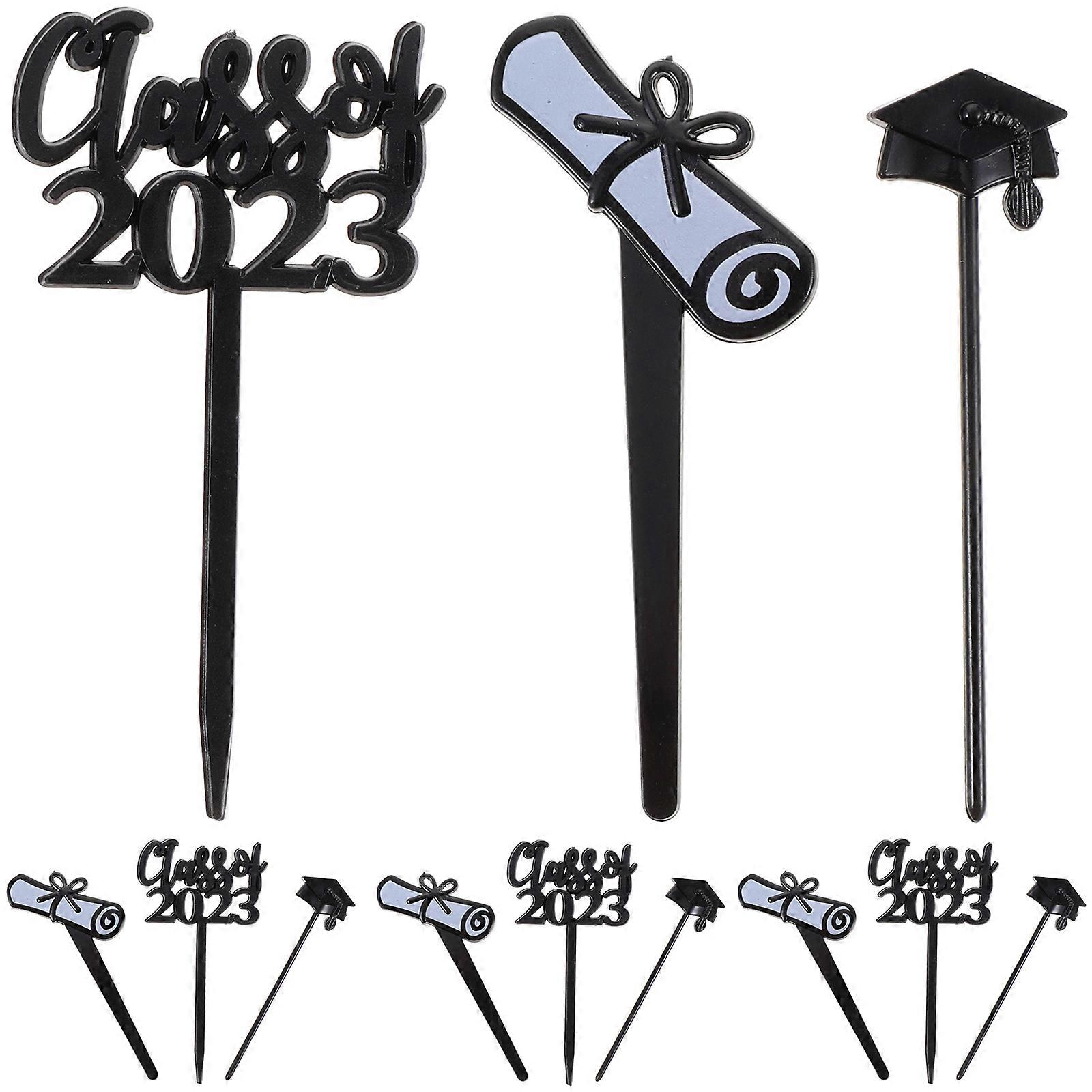 Graduation Picks 120Pcs Creative Cupcake Toppers Tailored For Graduation Party Events Black Color Enhancing Cakes And With Unique Touch