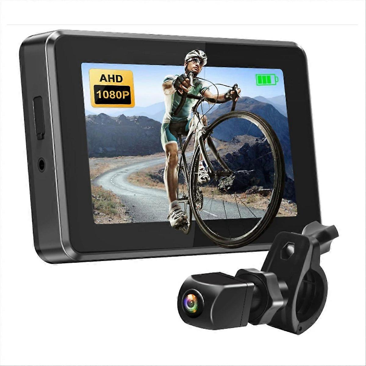 1080P Bike Bicycle Mirror,Bicycle Rear View Camera 4.3In Screen Night Vision Handlebar Camera for Bi