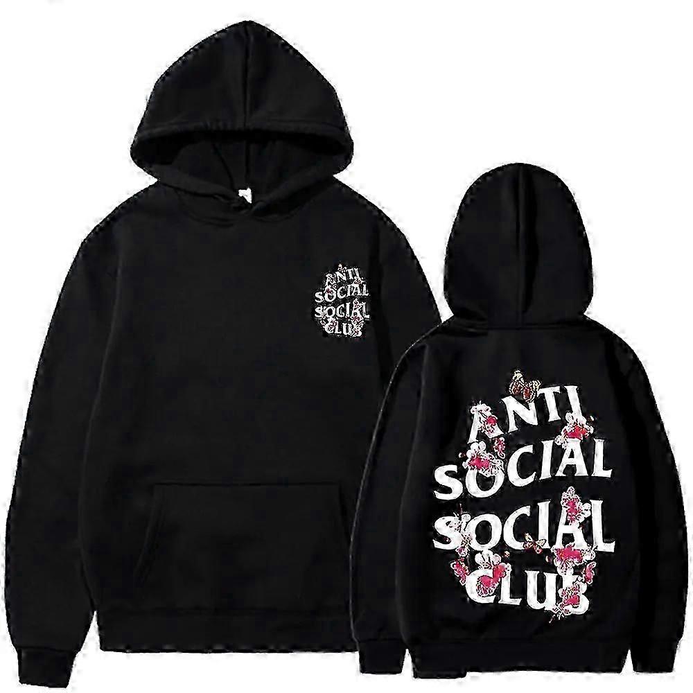 Anti Sosyal Kulüp Baskı Hoodie Erkekler Ve Kadınlar Için Serin Hoodies Kanguru Cepli Rahat Kazak Kapüşonlu Üstler
