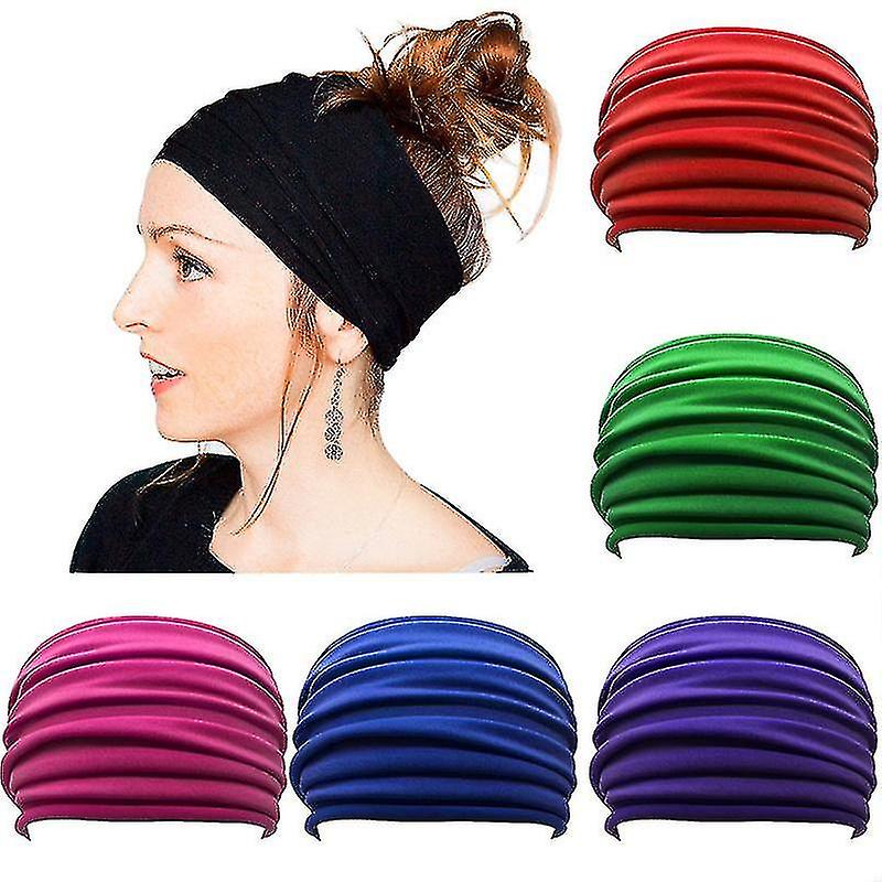 Womens Running Soft Wide Hairband Yoga Elastic Stretch Headband Turban Head Wrap